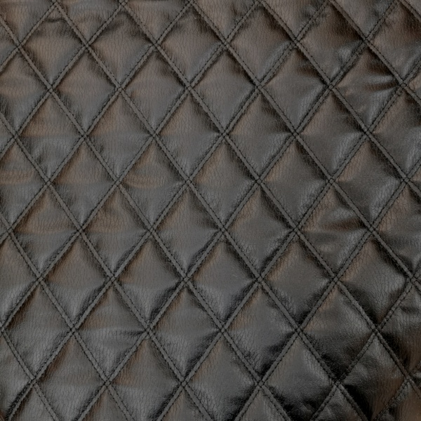 Black Quilted Leatherette (Black)